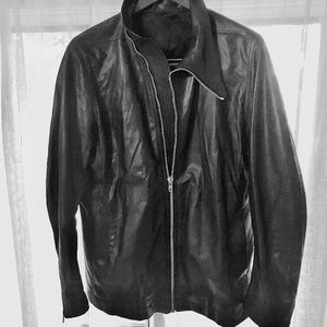 Rick Owens Black Leather Biker Jacket Men's Size 44